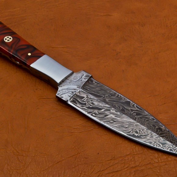 10" Handmade Damascus Hunter Knife Double Edge - Picture 5 of 16